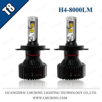 Lmusonu T8 H1 H3 H4 H7 H11 H13 9005 9006 9012 Car LED Headlight CREE Xhp50 30W 8000lm High Bright Auto Accessory