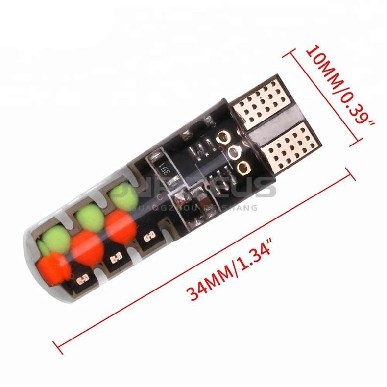 Latest COB 18 Chips Silicon Memory Function Reading Light Bulb T10 LED RGB with Remote Controller