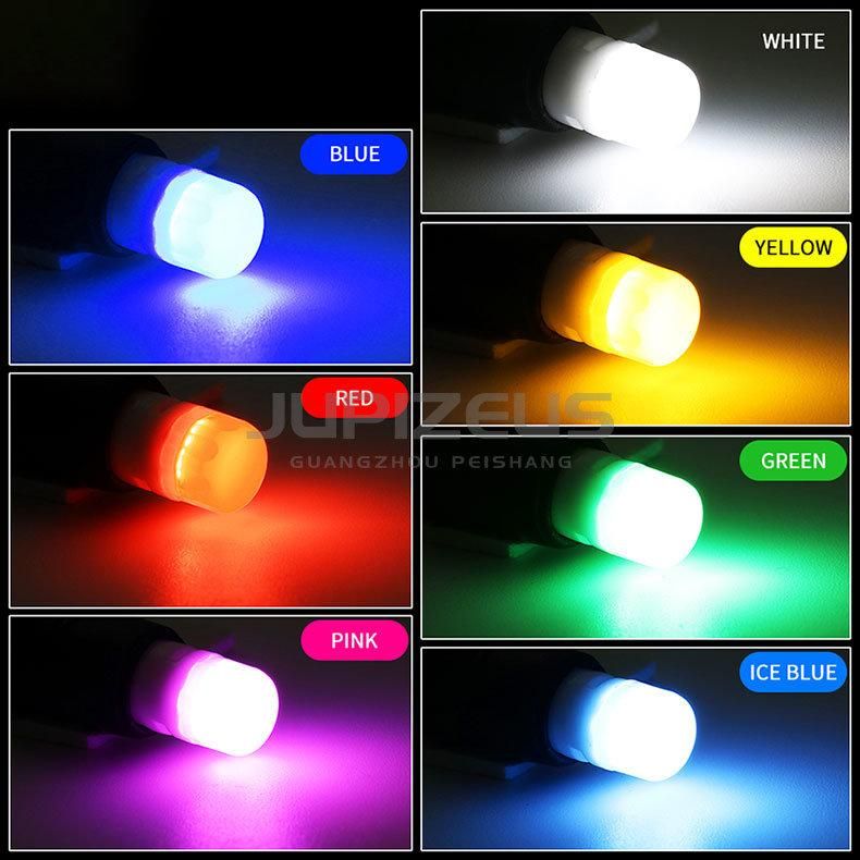 Wholesale T10 Tail Light Bulb 12V Colorful Hot Factory Supply 7 Colors W5w LED for Car Reading Light New