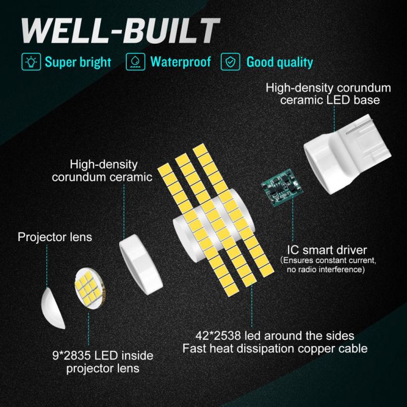 Super Bright 7443 7440 51SMD Auto LED Bulbs Used for Reverse Brake Tail Lights White Turn Light