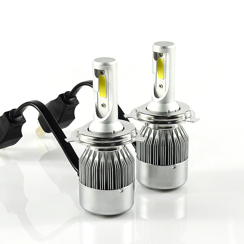 China Factory Auto Part LED Headlight Bulb COB Chip H4 H7 9005 9006 LED H4 Headlights C6 LED Headlight