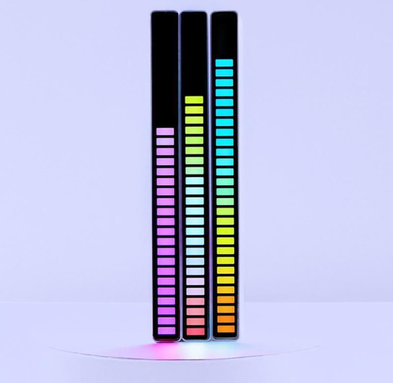 Creative Colorful LED Ambient Light with 8 Modes Music Sync 32-Bit Audio Spectrum Light for Car, Gaming