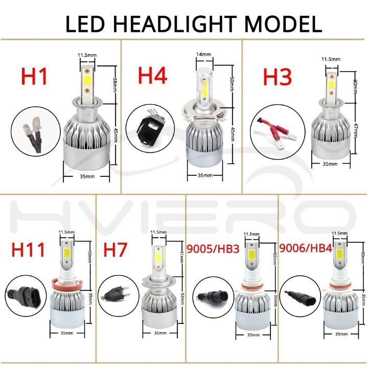 LED White Headlamp Car LED Headlight Kit C6 H7 H8 H9 H11 LED Bulb H1 LED Car Light