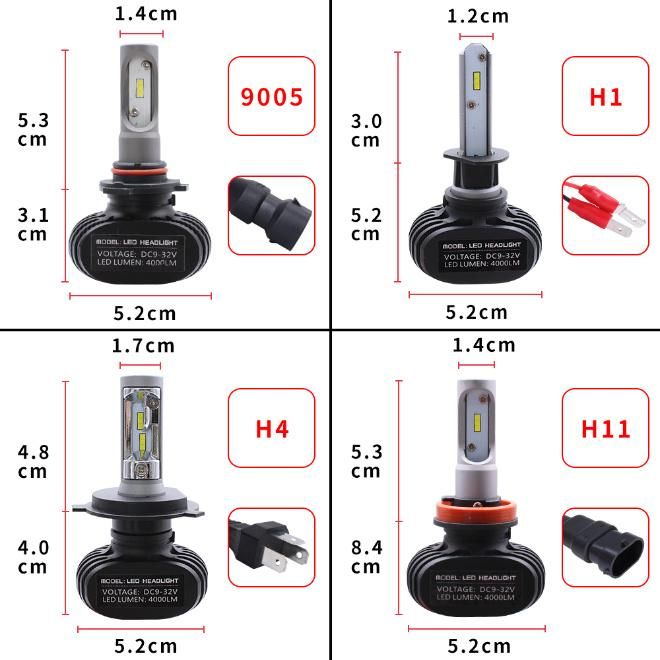 Headlight Light Bulbs H4/9006/9007/9008/9012 4000lumen