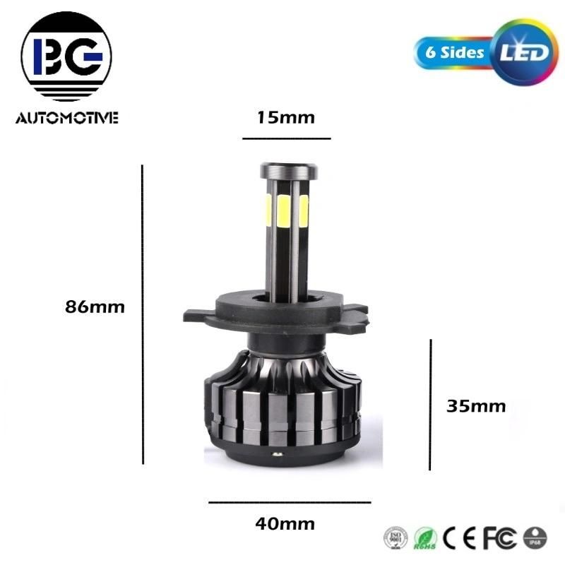 Hot Selling 6 Sides LED Headlights H1 H3 H7 H11 H4 9005 9006 LED Headlight LED Headlight for Car