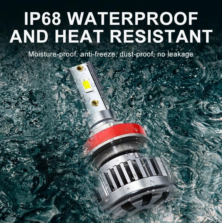 2 Pieces LED Gt3 Headlight 30W 12000lm IP68 9-32V 6000K H4 H11 9005 H7 Car LED Headlight Bulbs Auto Headlamps Car Headlights