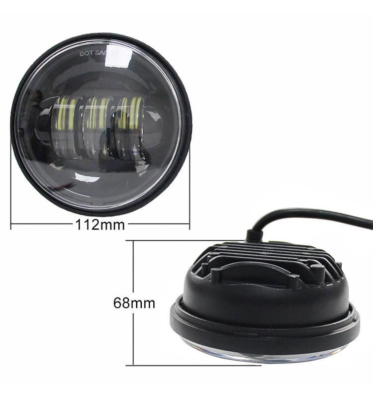 Round 4.5" 4 1/2" Inch 30W LED Auxiliary Lamp for Harley Motorcycle Passing Fog Light