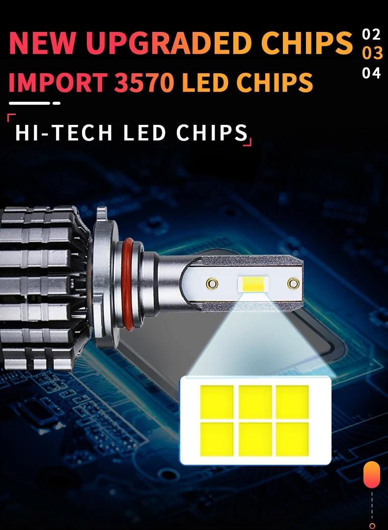 Super Bright 8500lumen 6500K LED Light Car Auto Lighting System LED Bulb H11 H7 H4 LED Headlights