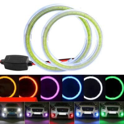 White 60mm 70mm 80mm 90mm 100mm 110mm 120mm COB LED Angel Eyes with Shell Halo Ring Bulb Fog Light Lamps for Car