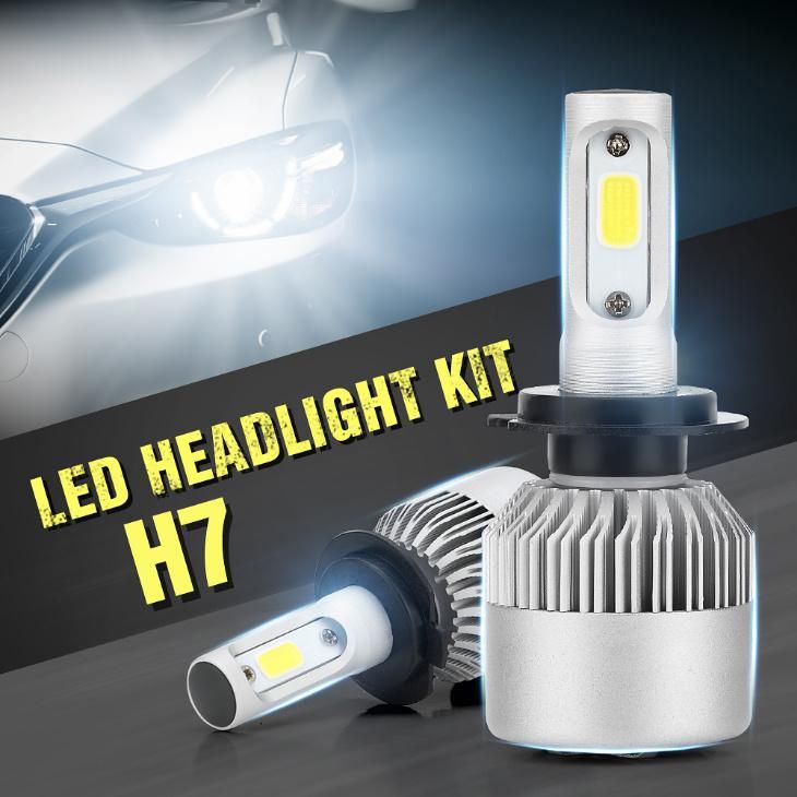 S2 Car Headlight Bulb S2 H4 H7 LED Headlight 9006 4300K 6000K COB 9-32V 72W