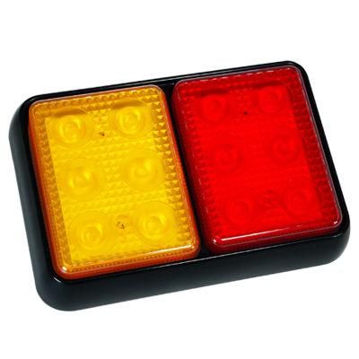 Factory High Quality 12V 24V 12PCS LED Rectangle Auto Vehicle Stop Turn Rear Tail Light for Truck Trailer Marine with E-MARK