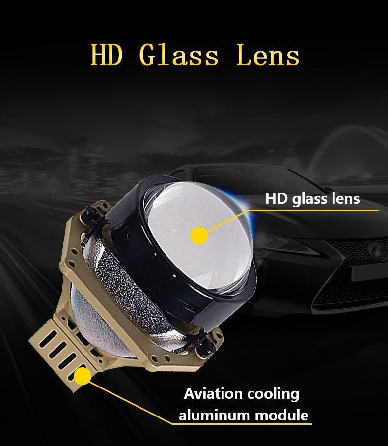 Sanvi Hot Sale 3 Inch Automotive Lighting System Bi LED Projector Lens Headlight 12V 60W 6000K Super Bright Aftermarket Universal Install Auto LED Headlights