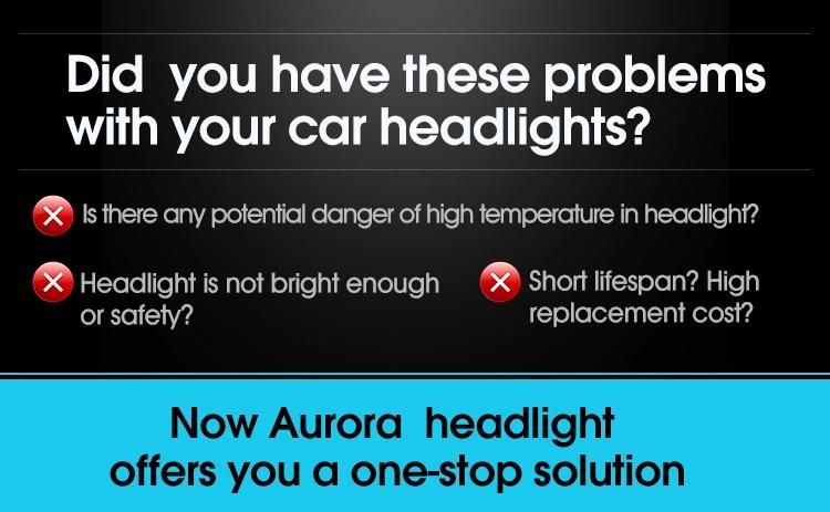 Aurora Wholesales Auto 1+1 Design Super Bright High Low Beam Mini H4 H7 H11 9005 9006 H13 Car LED Headlight Bulb