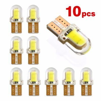 10PCS LED W5w T10 194 168 W5w COB 8SMD LED Parking Bulb Auto Wedge Clearance Lamp Canbus Silica Bright White License Light Bulbs