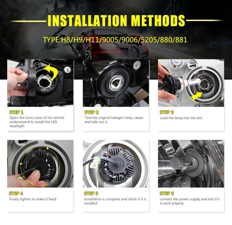 X3 Car Headlight High Power LED H4 Car Lights LED Headlight X3 LED 880