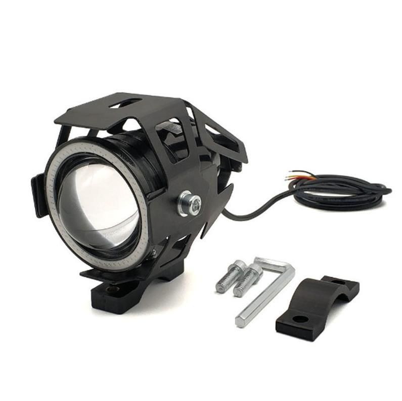 Motorcycle LED Headlight Halo Ring Spotlight Devil Angle Eye Fog Lamp