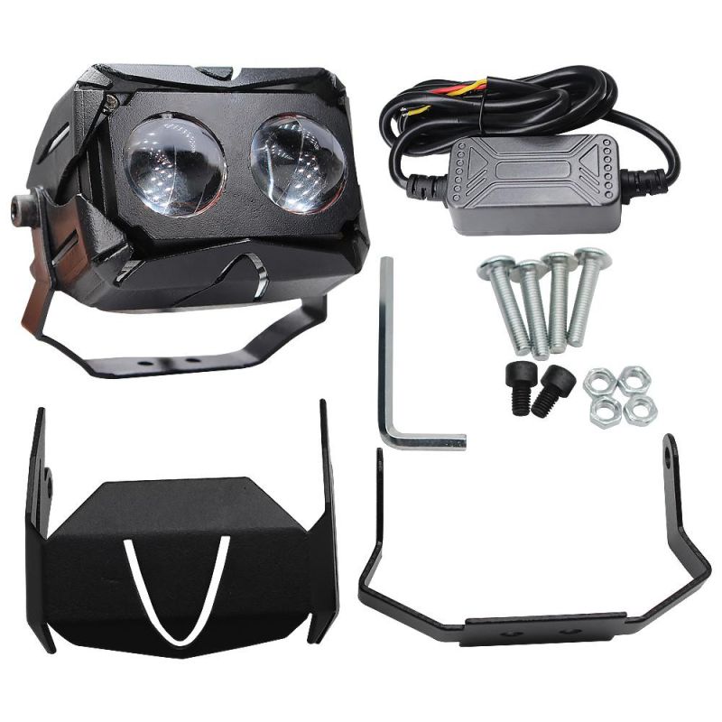 Lightechauto Bi LED DRL Light Yellow&White Headlamp with 50W Motorcycle Headlight