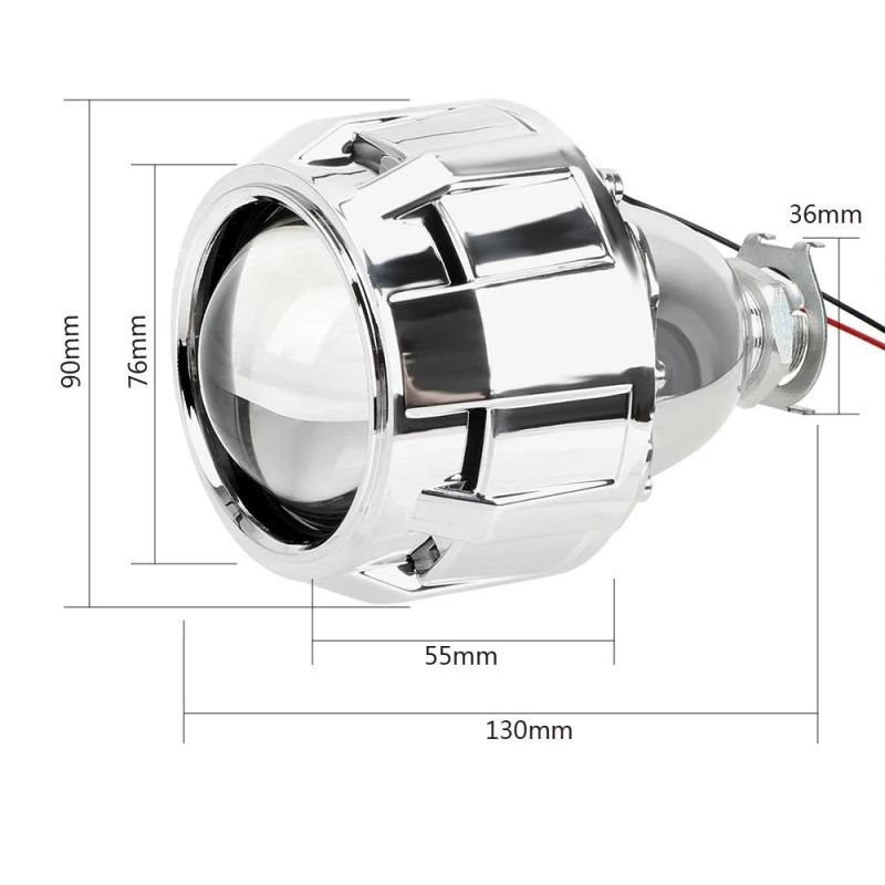 H1 LED Bulb H4 H7 Headlight Xenon HID Projector Lens Silver Black Shell 2.5 Inch Motorcycle Car Accessories
