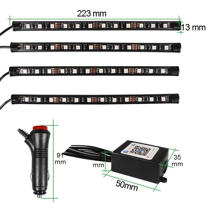 12cm 5050 RGBW LED Strip LED Atmosphere Lights for Automotive Car Interior Ambient Lighting