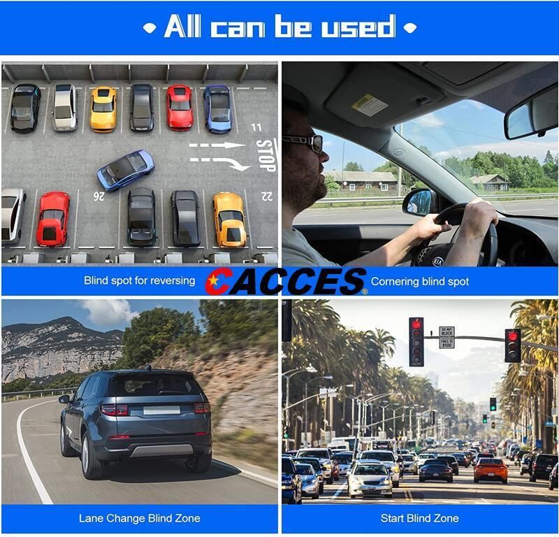 Rearview Blind Sport Mirror Car Anti Glare Adjustable Angles Square/Round Universal Blind Spot Mirror 2 Blue, Blue Tinted Mirror Auto Accessories Originalsupply