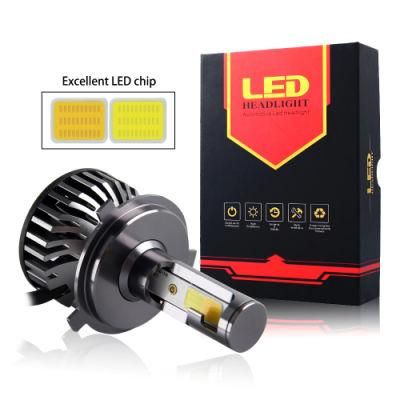 Dual Color High Power Super Bright Headlight 3000K 6500K Yellow F2 COB 16000lm Auto Lighting System H4 H7 LED