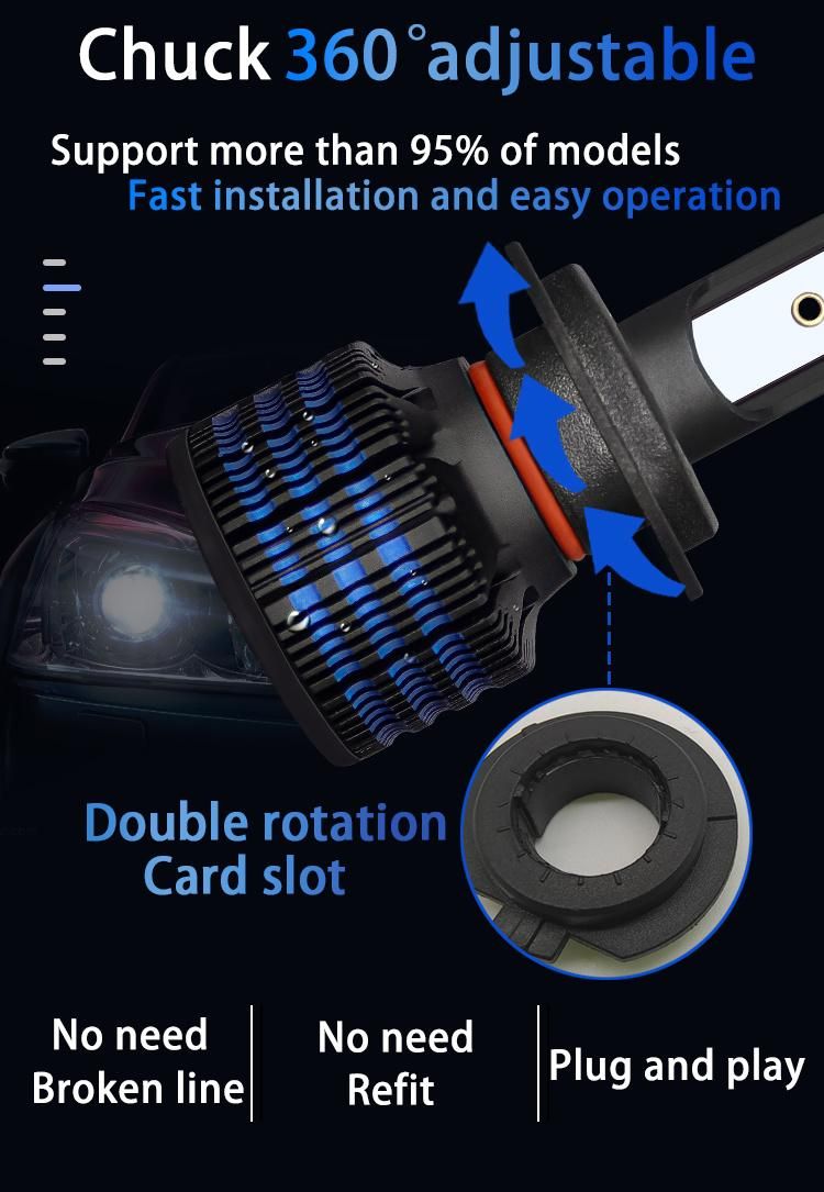 K20 LED Car Light 1860 LED Chip 6000K Headlight LED Bulbs H11 for Toyota