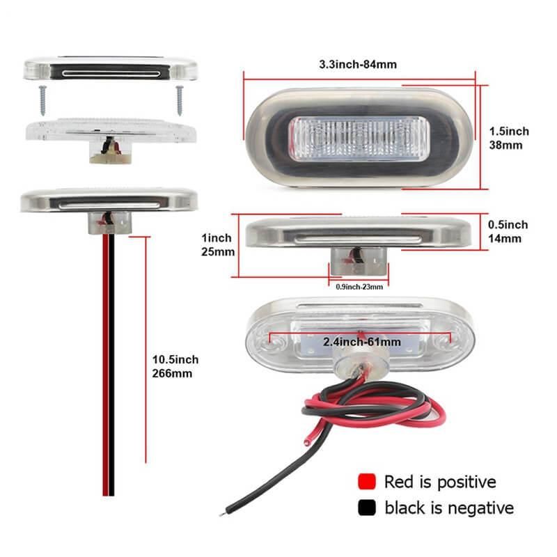 Marine Ship Boat Yacht Vessel Ferry 12V Vehicles LED Clearance Light Waterproof LED Marker Lights