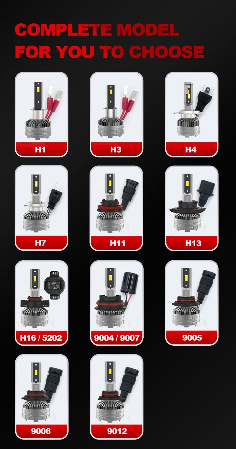 Factory Wholesale Stable Quality H4 H7 H11 9005 H13 9007 LED Headlight Bulbs