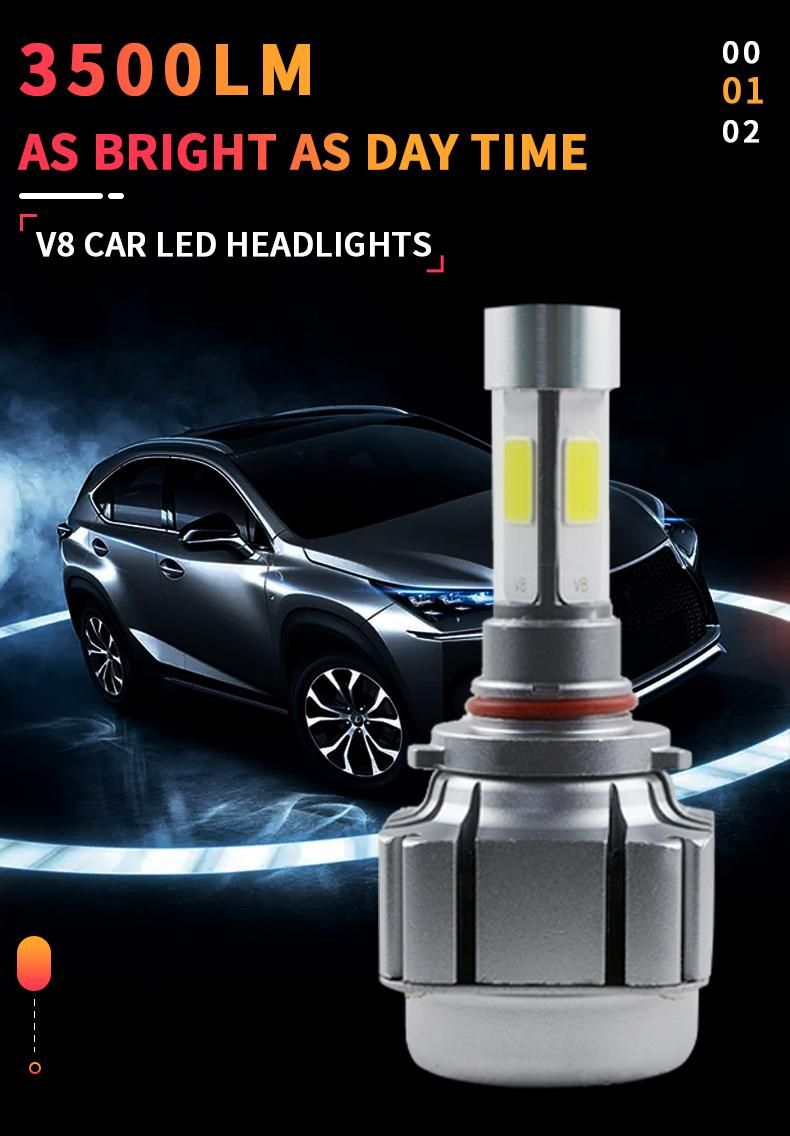 Auto Lighting System Triple Color 48W 3500lm High Low Beam Motorcycle H11 LED Headlight