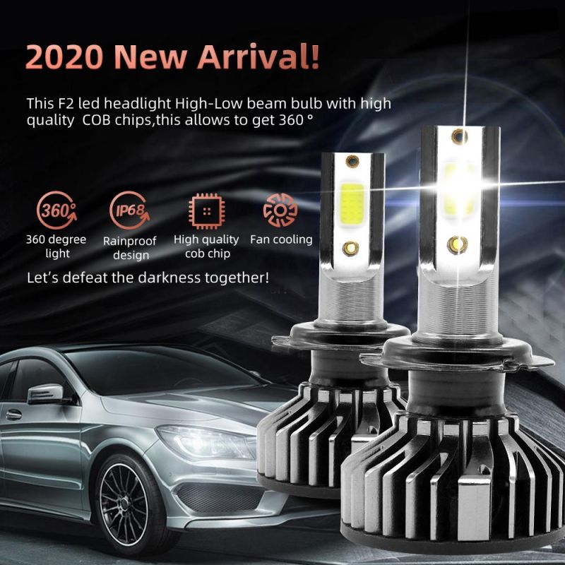F2 Canbus Car LED Headlight Bulbs120W 16000lm 6000K H11 LED 9006 Hb4 9005 Hb3 H3 H7 LED H4 H1 Headlight Kit Bulb Fog Car Light