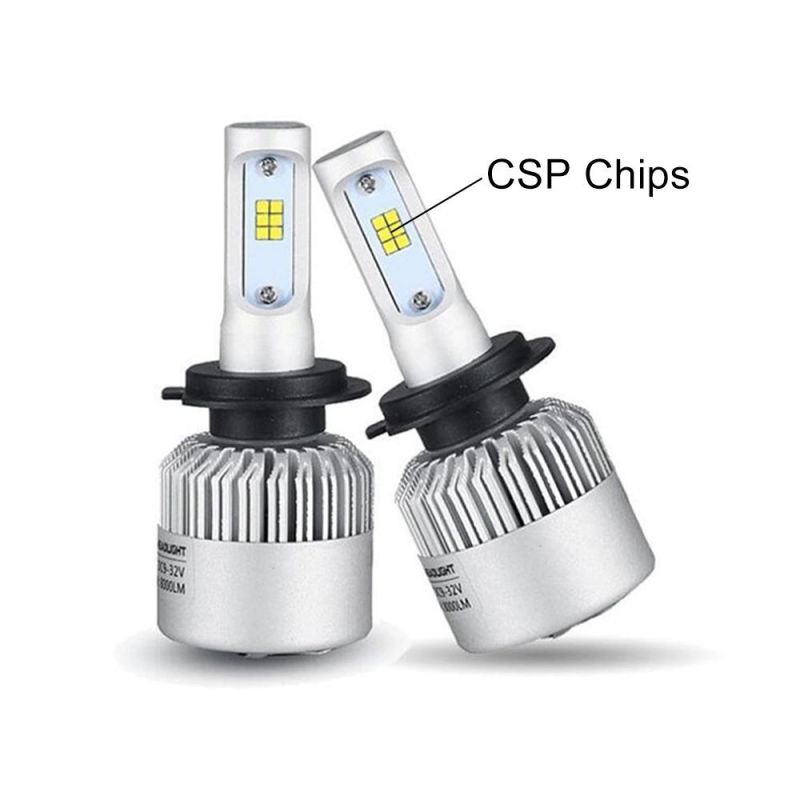 Manufacture S2 H7 H4 LED Bulb Car Headlight H11 H1 H13 H3 H27 9005/Hb3 9006/Hb4 9007 Hi-Lo Beam 72W 8000lm Auto Headlight LED Car