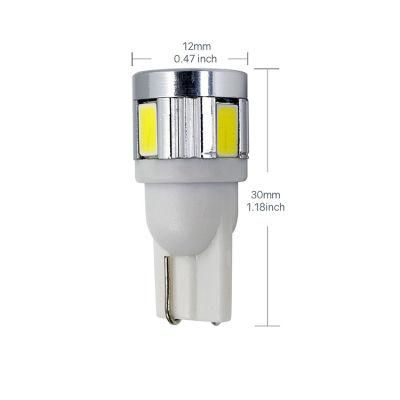 Truck 24V T10 194 168 W5w LED Light Bulb 5730 6 SMD Lens LED White Width Lights Clearance Light License Plate Lamp