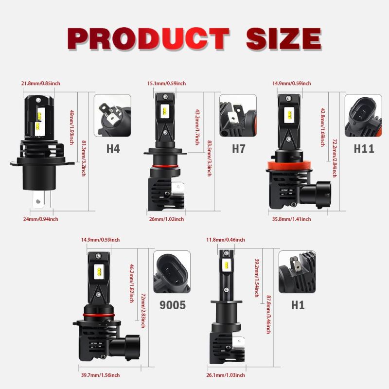 G50 Decoding C6 Car LED Headlight H4 9005 H7 H11 9006 9012 Hb3 Hb4 Factory Direct Sales