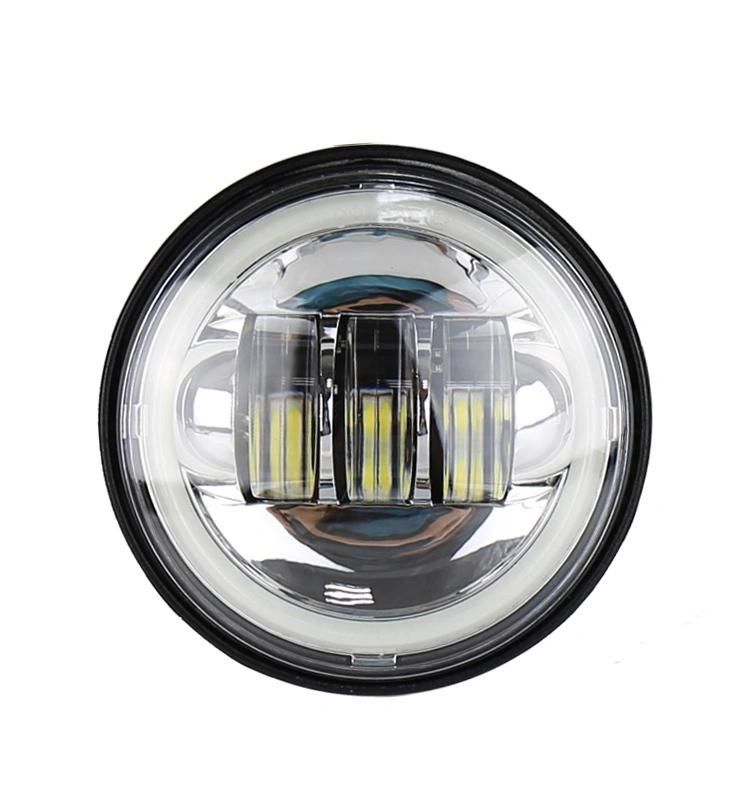 4.5 Inch Motorcycle LED Fog Light DRL LED Fog Angel Eyes 30W Round Waterproof 4 1/2 Auxiliary Passing Lamp