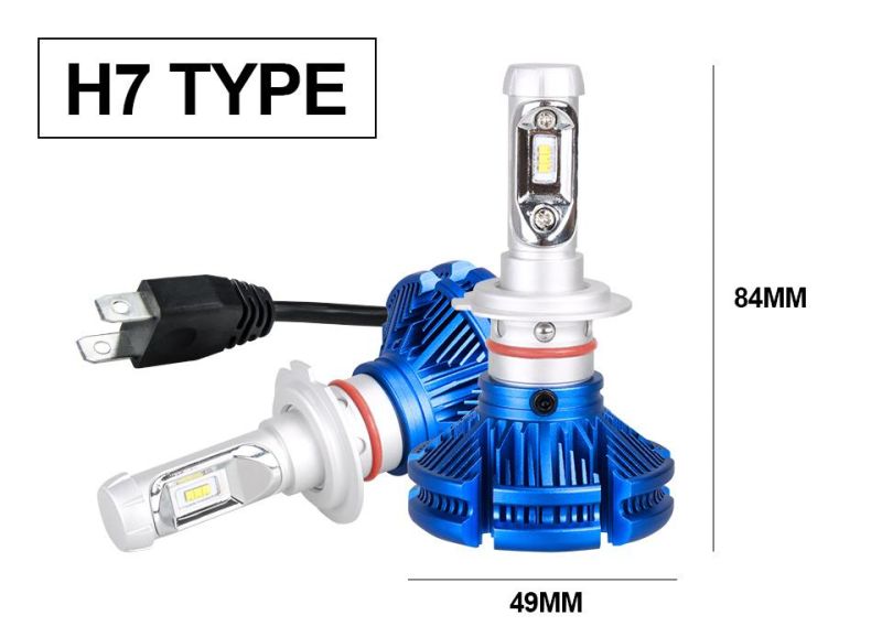 H7 Auto Headlight LED Kits Car X3 LED Bulbs H4/H11/9005/9006/H3 12V/24V 50W 6000lm White Replace Fog Lamp 3000K Headlamp