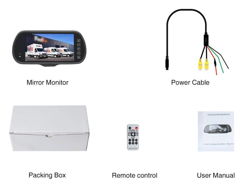 720p LCD 6.5 Inch Backup Rearview Camera Monitor Kit with Window Glass Mount