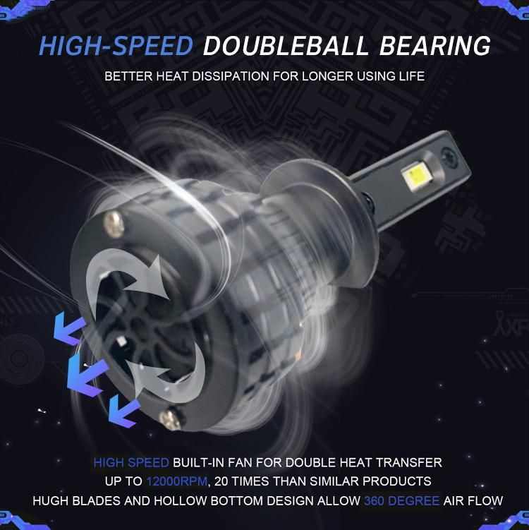 V11n Auto Lighting System Aluminum 5500m 6500K Car LED Headlamp