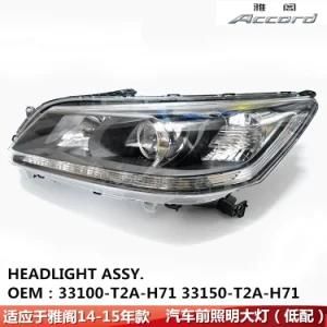 Plastic Head Lamp Head Light Headlight for Honda Accord 2014 33100-T2a-H71 33150-T2a-H71
