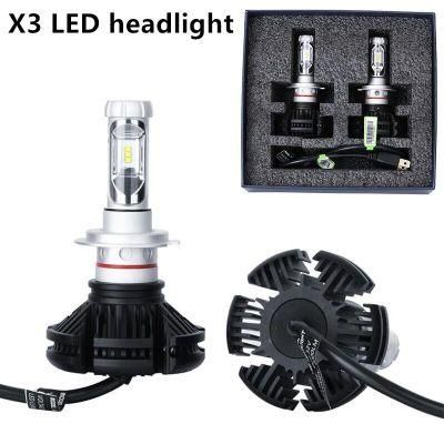 X3 Series High/Dipped Beam12V 24V H7 LED Headlights H4 LED Bulb Car Light 6000K SUV 12000lm Headlight Kit Automobile Head Light 50W