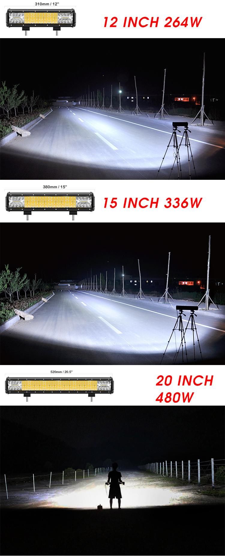 High Brightness Bottom Mounting Bracket 12 Volt 24V 15" 20" 29" 44" Offroad 4X4 4WD SUV Car LED Driving Light Bar for Truck