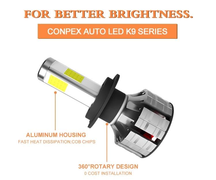 Car Lighting System Headlamp K9 Car LED Headlights Bulb 880 9012 H4 H7 H11 H13 Car Lights