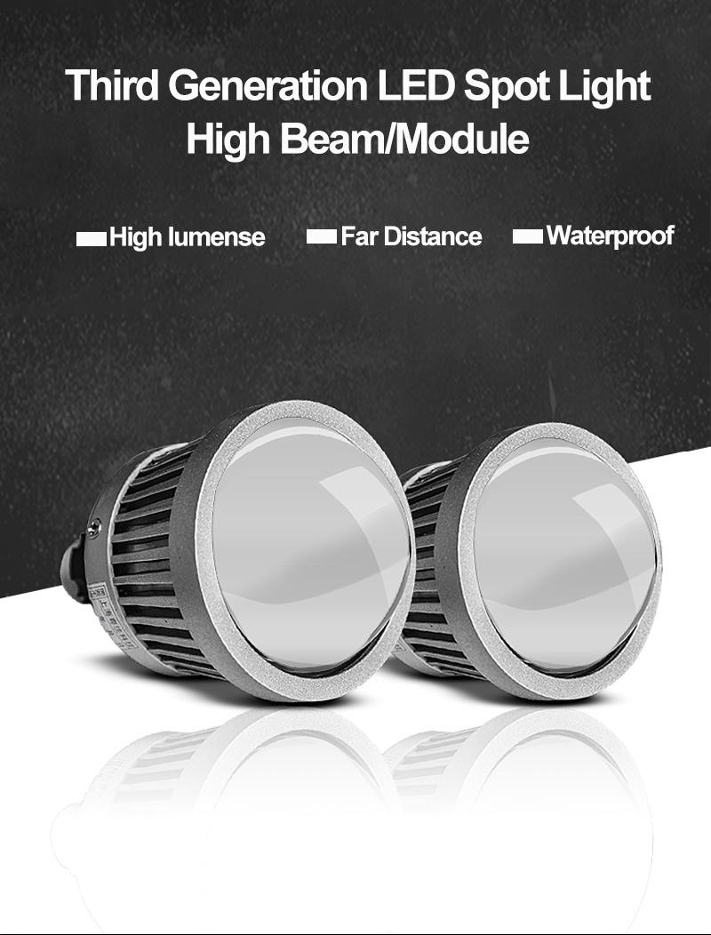 Univeral Fit 3 Inch High Beam Projector Lens Headlights for Cars Motorcycles, Universal Fit Waterproof High Bright LED Lights