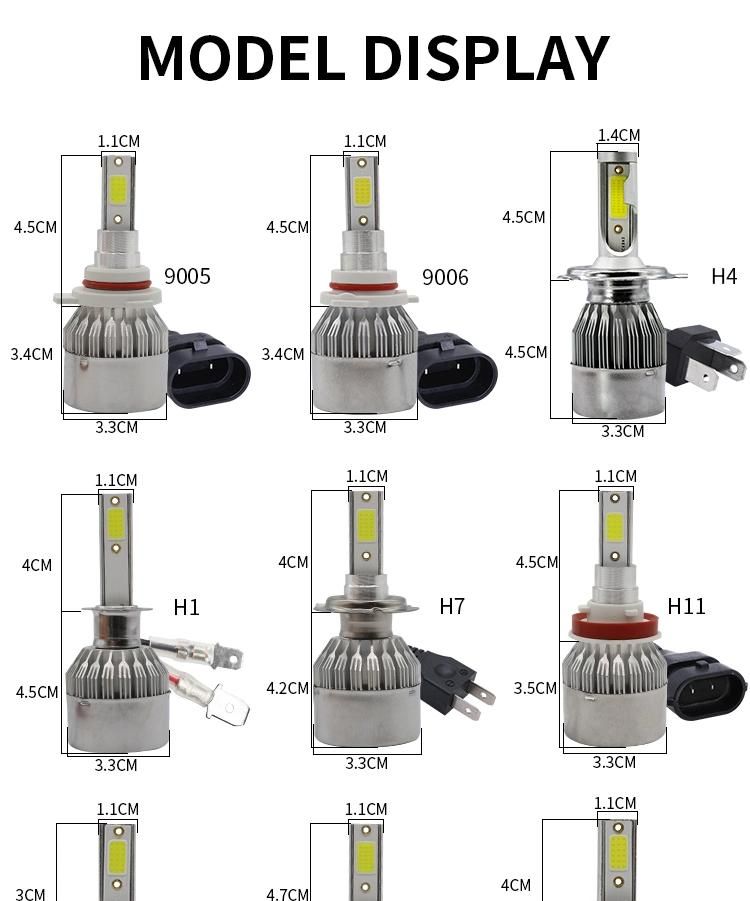 De Alta Potencia Super Brillante Bajo LED Bombillas De Faros H4 H7 LED Auto 881 H13 H1 H3 9005, 9006 De 880 H11 H7 H4 C6 LED Far