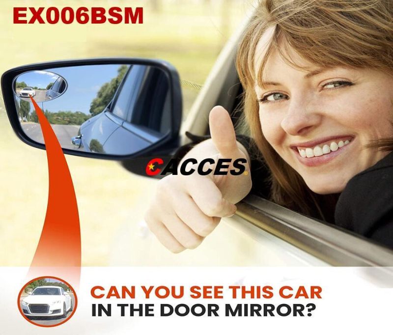 Cacces Blind Spot Mirror New Oval Shape HD Glass Frameless Convex Rear View Mirror with Wide Angle Adjustable Stick for Cars, SUV, Trucks, Vans, Bus, etc Pack 2
