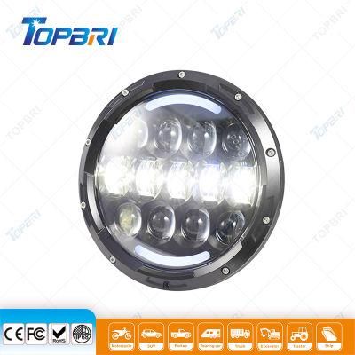 7inch Round 105W LED Headlight with Angel Eye for Harley