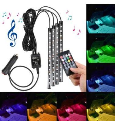 Automotive Interior Decorative Lights LED Car Foot Light 18 LED Ambient Light Remote Control/APP/Music Voice Control Optional