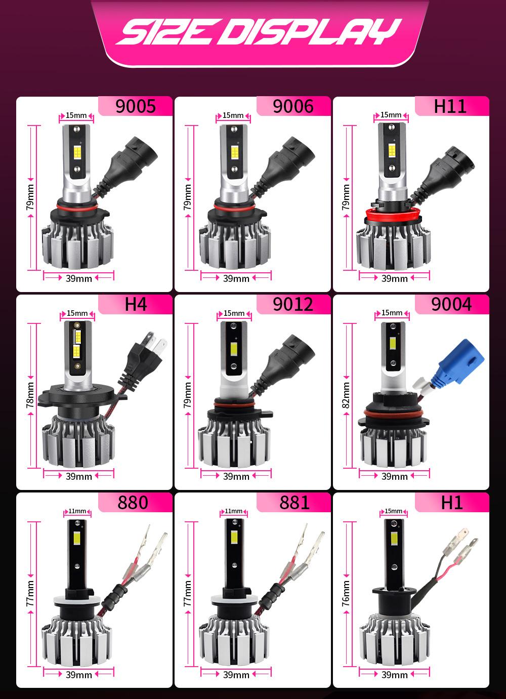 Raych New T3 LED Headlight Flip Chip 100W 20000lm Headlight Conversion Kit White 6000K 9004 9012 H1 H4 for Car Lighting