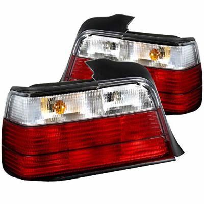 for 92-98 BMW E36 4dr Sedan Tail Lights Rear Lamp Red &amp; Clear