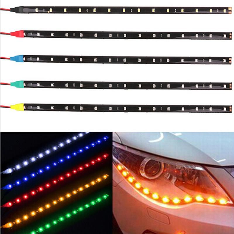 Waterproof Car Auto Decorative Flexible LED Light Strip 12V 30cm 15SMD Car LED Daytime Running Light Car LED Strip Light DRL