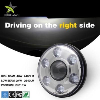 High Low Beam 55W Left and Right Hand Drive Available 7 Inch Round J008 Jeep LED Headlight